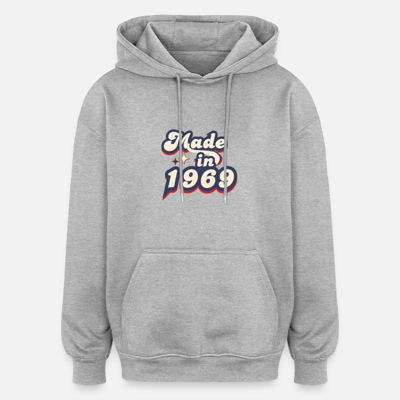 Made in 1969 retro - Sweat à capuche oversize unisexe - gris chiné