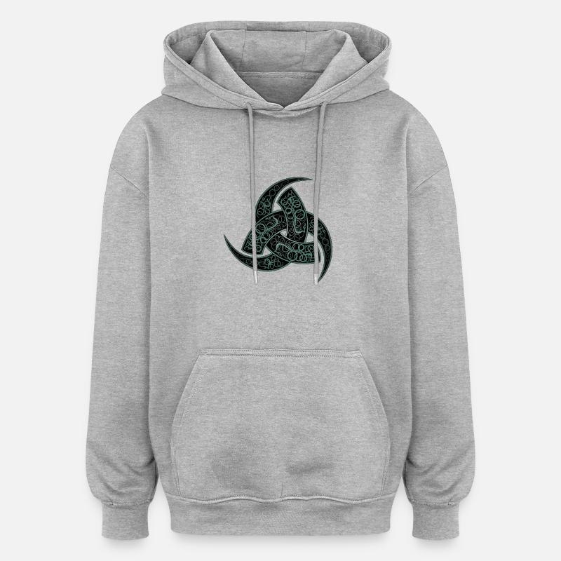 Corne d’Odin - Sweat à capuche oversize unisexe - gris chiné