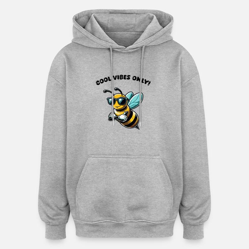 Abeille Cool BD - Sweat à capuche oversize unisexe - gris chiné