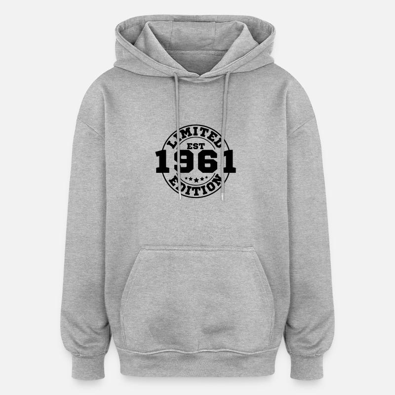 1961 limited edition - Sweat à capuche oversize unisexe - gris chiné