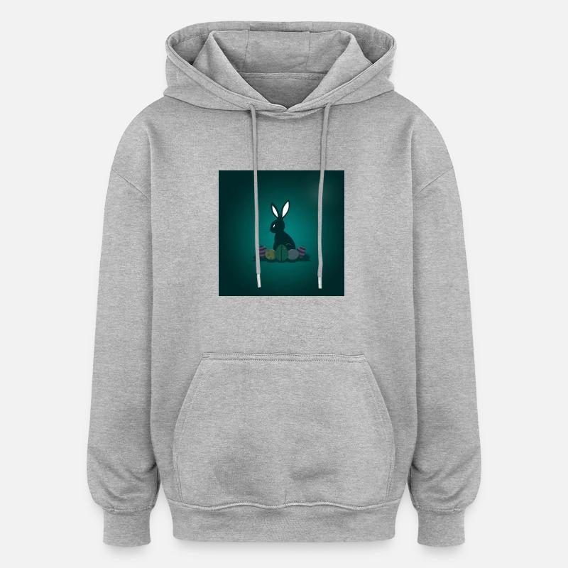 Hasi, der Eierkönig - Oversized Unisex Hoodie - Grau meliert