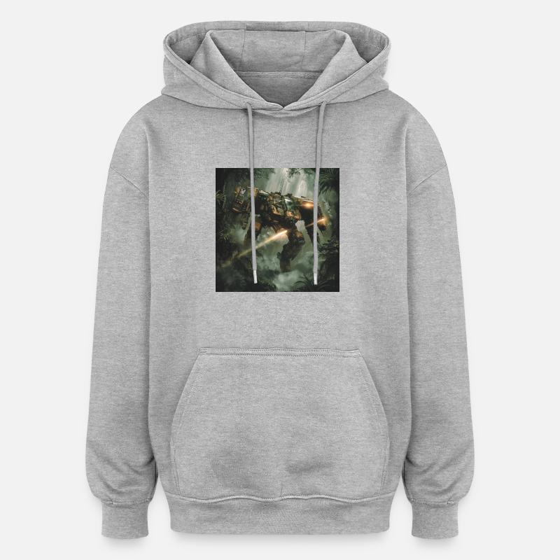 Guerrier de science-fiction - Sweat à capuche oversize unisexe - gris chiné
