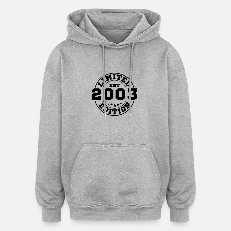 2003 limited edition - Sweat à capuche oversize unisexe - gris chiné