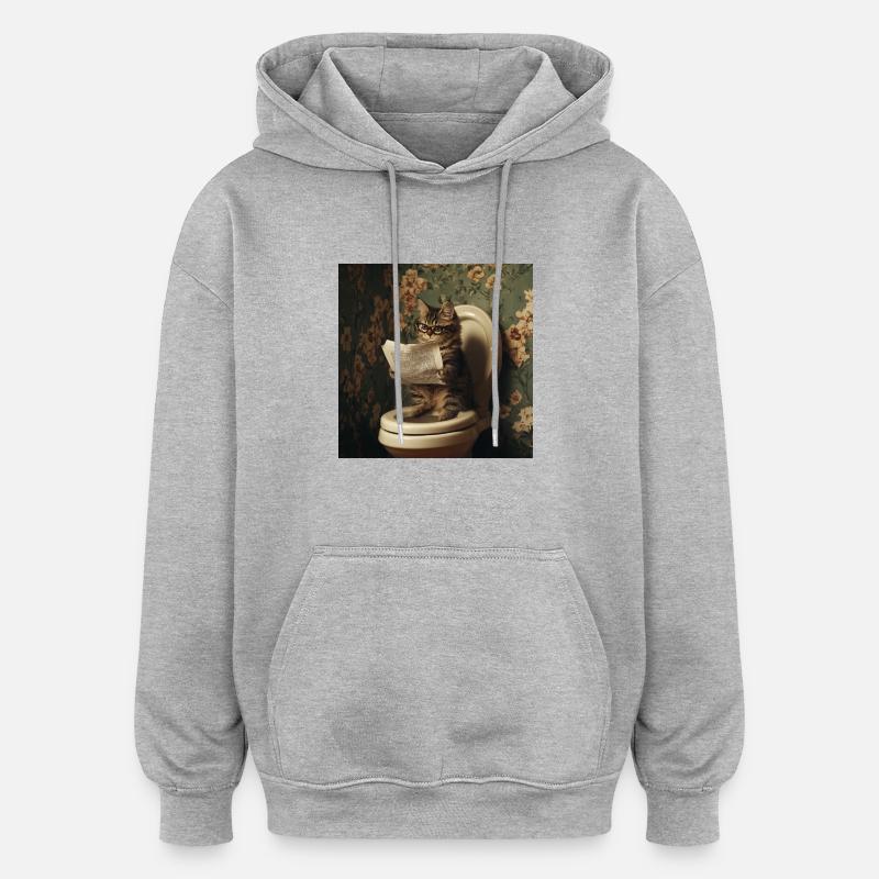 Litière - Sweat à capuche oversize unisexe - gris chiné