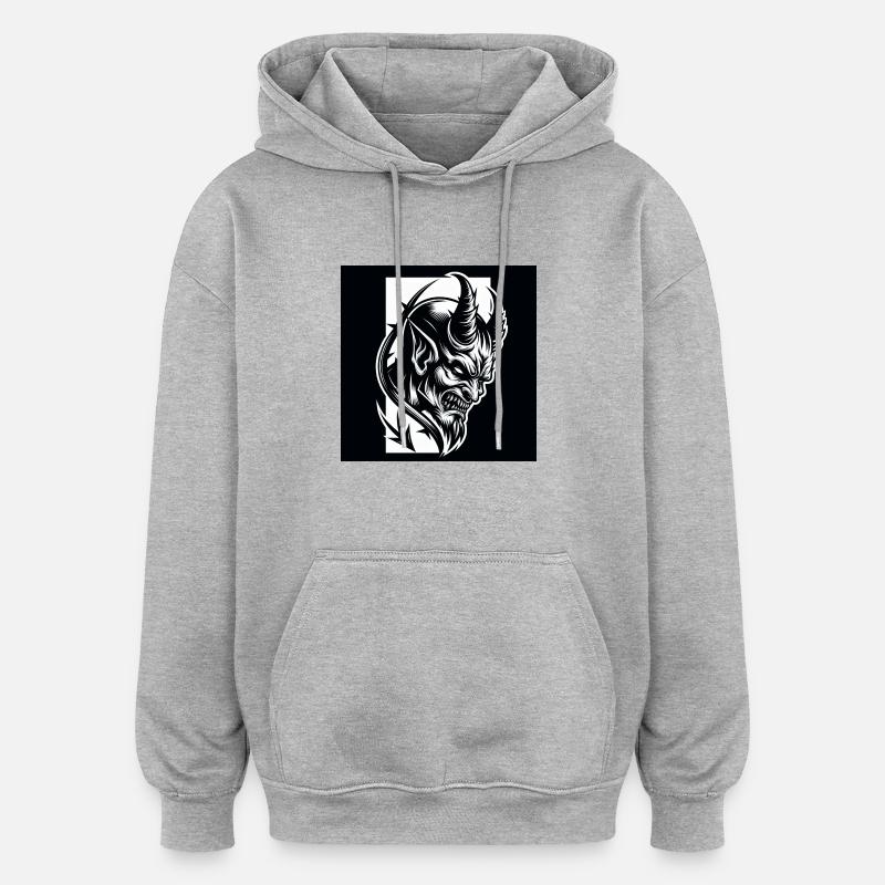 Devil - Oversized Unisex Hoodie - heather grey