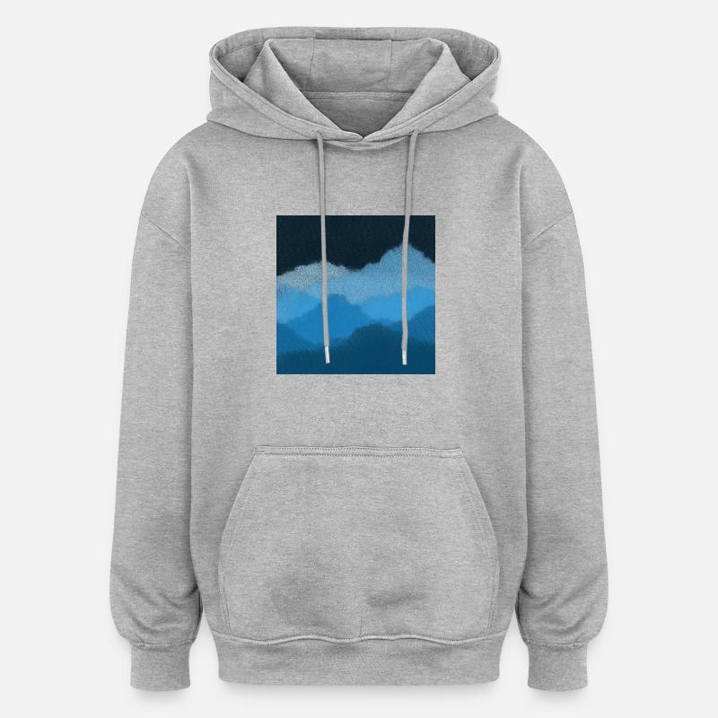 Montagnes dans les nuages - Sweat à capuche oversize unisexe - gris chiné