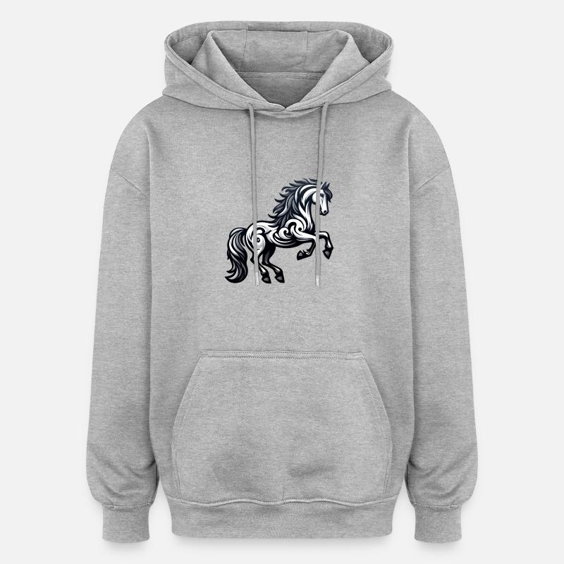 Reiter, Bewunderer von Rittern. - Oversized Unisex Hoodie - Grau meliert