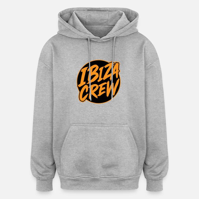 Vacances Ibiza Crew - Sweat à capuche oversize unisexe - gris chiné