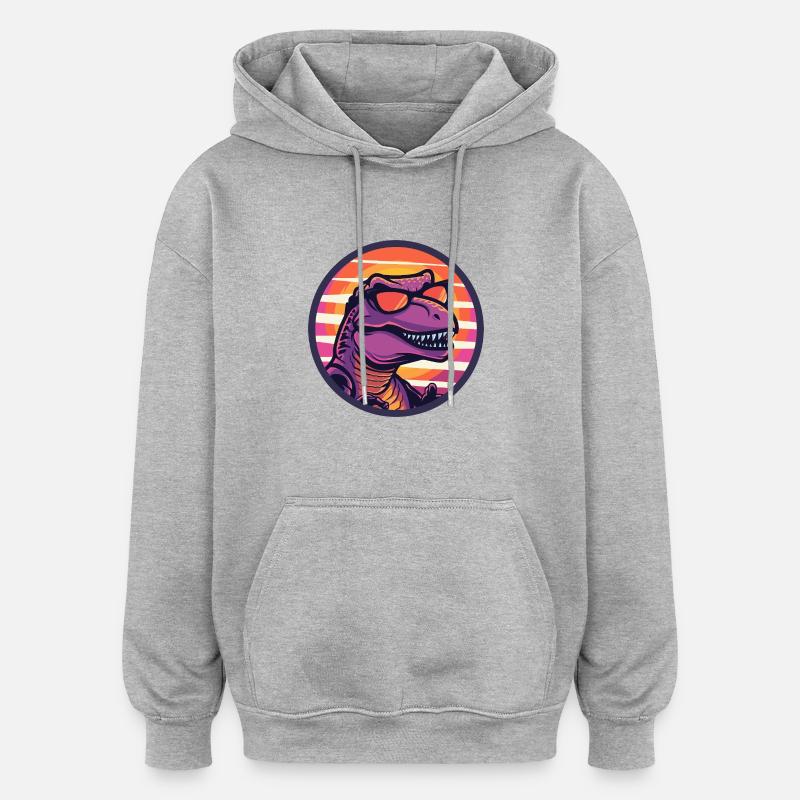 Dinosaurier T-Rex Cool Sommer - Oversized Unisex Hoodie - Grau meliert