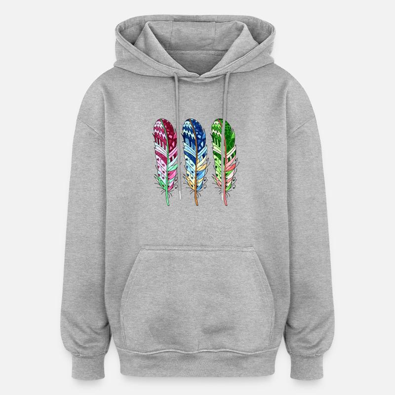 Stylo - Sweat à capuche oversize unisexe - gris chiné