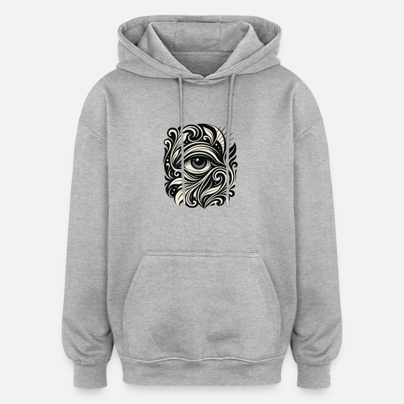 Vision Flow – All-Seeing Art - Oversized Unisex Hoodie - Grau meliert