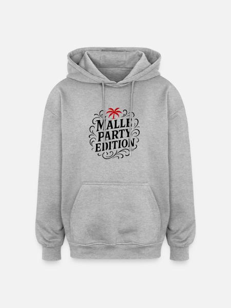 Malle Party Edition - Oversized Unisex Hoodie - Grau meliert