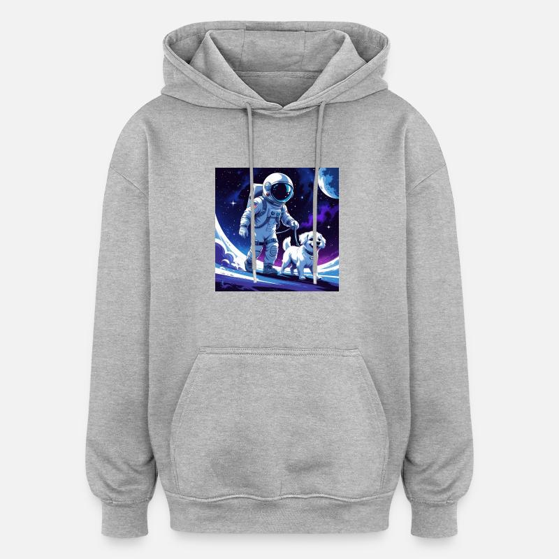 moonwalk - Sweat à capuche oversize unisexe - gris chiné