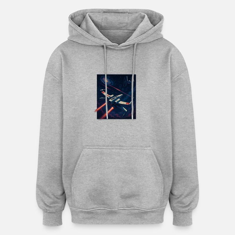 Vol à travers la galaxie - Sweat à capuche oversize unisexe - gris chiné