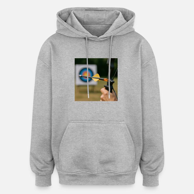 Archerie - Sweat à capuche oversize unisexe - gris chiné