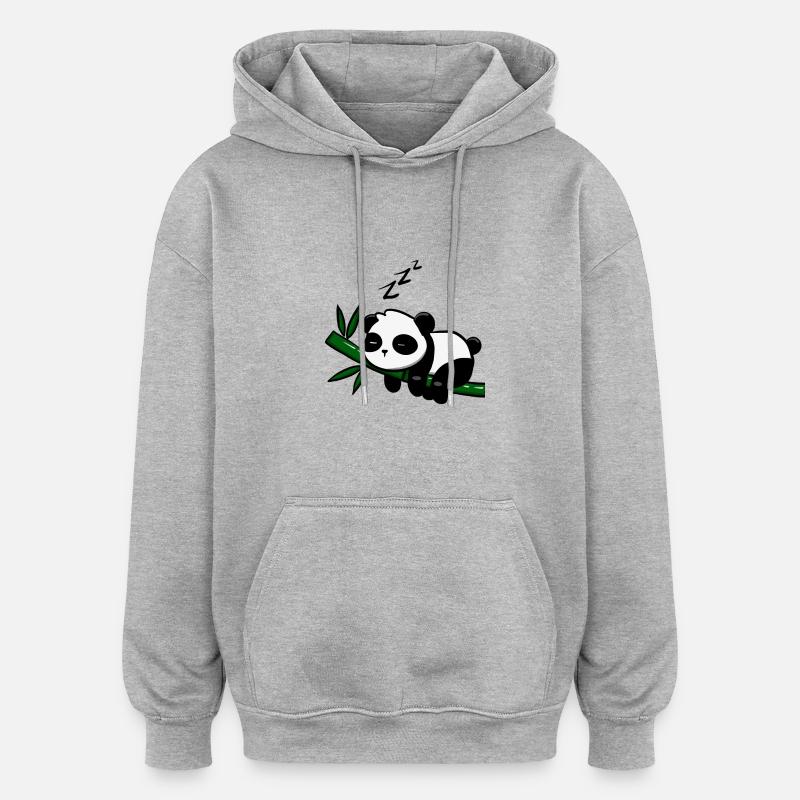 Pandodo - Sweat à capuche oversize unisexe - gris chiné