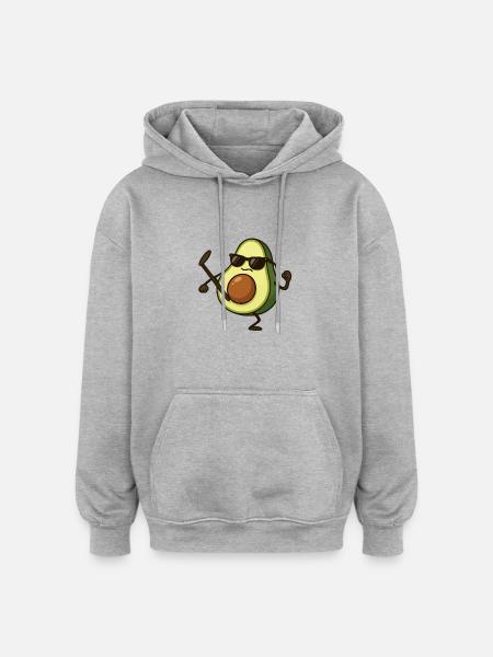 Avocado Karate - Oversized Unisex Hoodie - heather grey