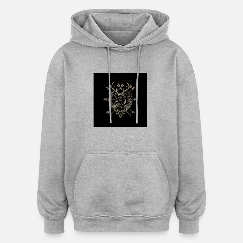 Chasse - Sweat à capuche oversize unisexe - gris chiné