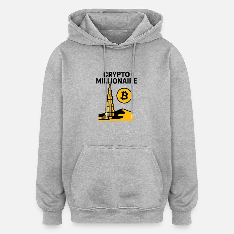 Crypto dubaï - Sweat à capuche oversize unisexe - gris chiné