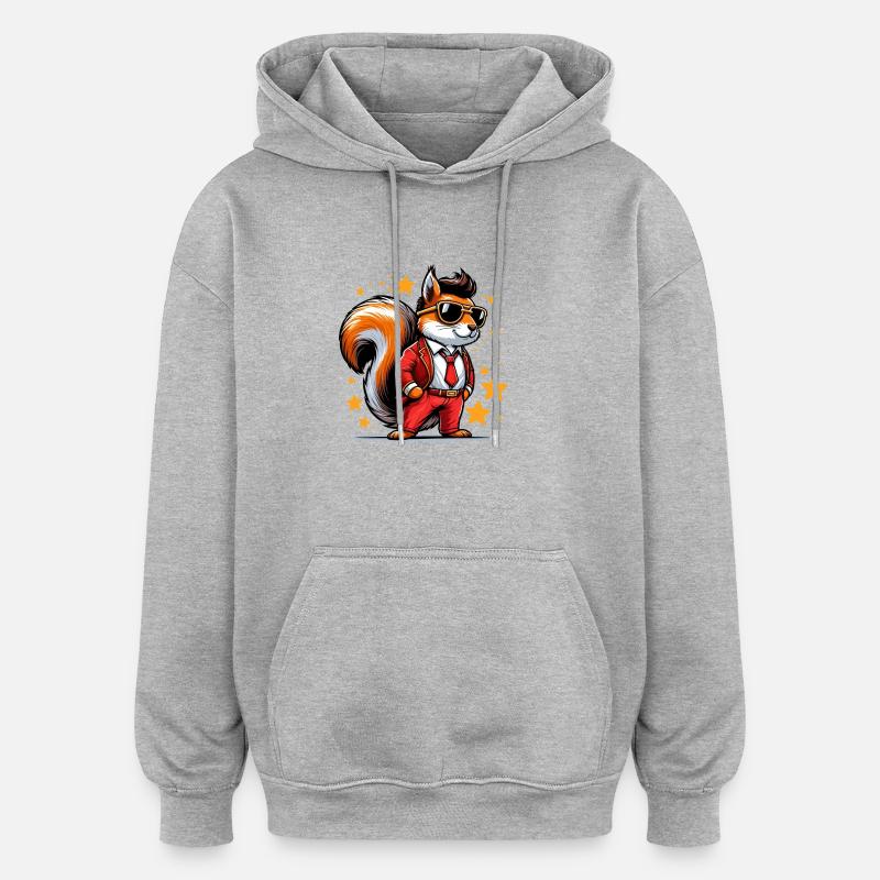 Superstar Eichhörnchen - Oversized Unisex Hoodie - Grau meliert