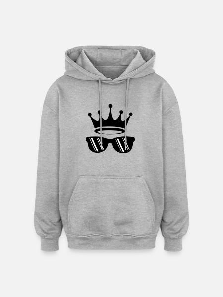 Sonnenbrille Krone Urlaub - Oversized Unisex Hoodie - Grau meliert