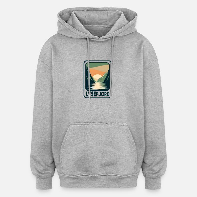 Lysefjord - Sweat à capuche oversize unisexe - gris chiné