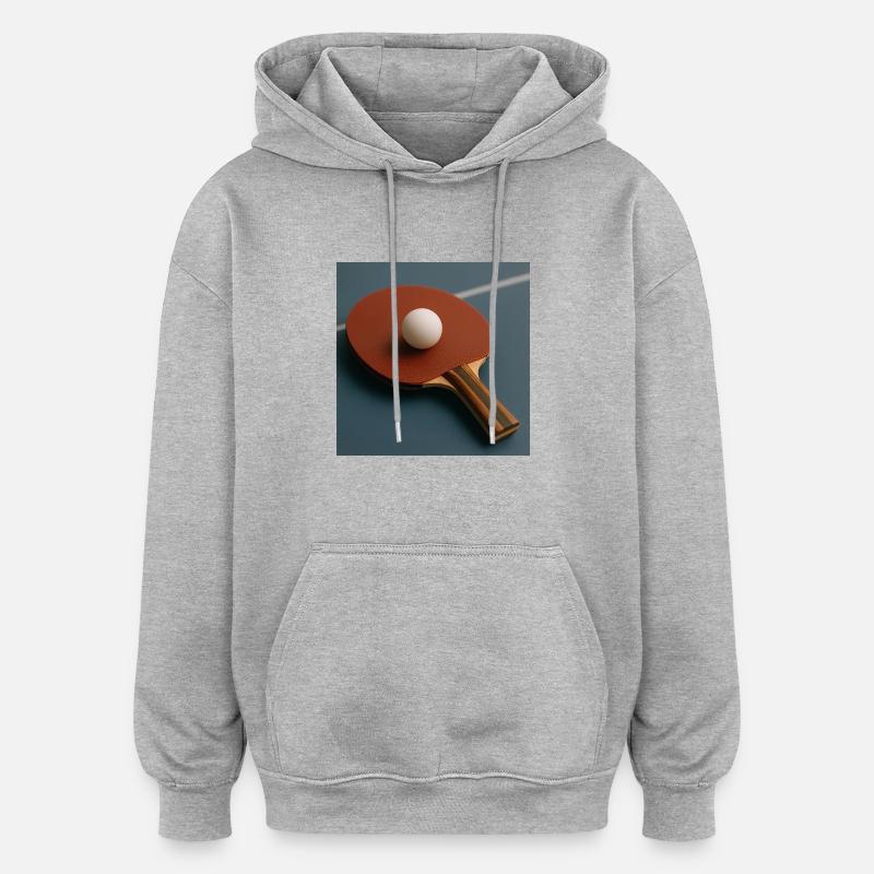 Sport - Tennis de table - Sweat à capuche oversize unisexe - gris chiné