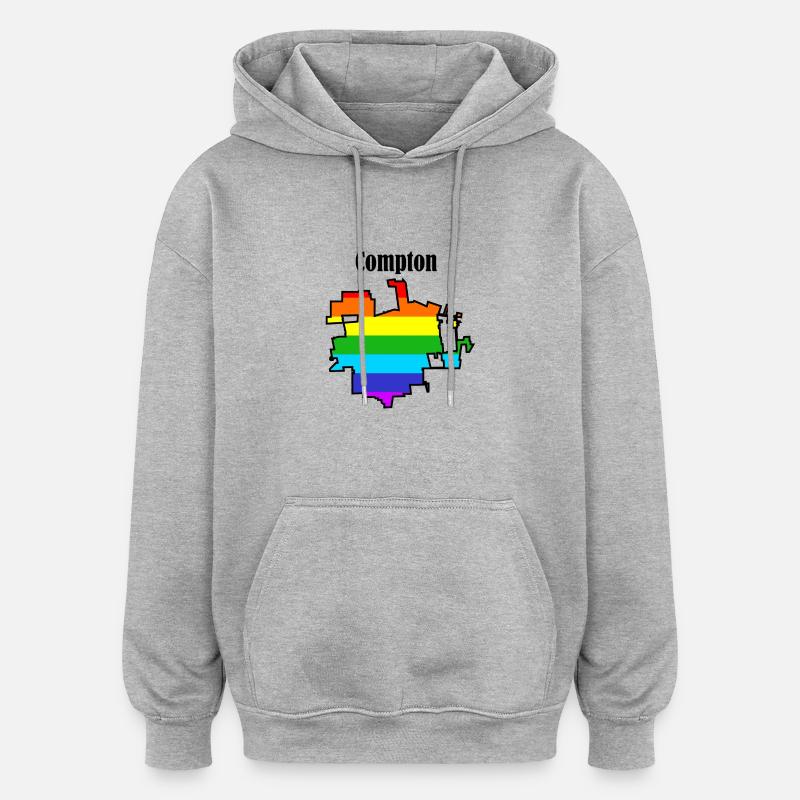Arc-en-ciel de Compton - Sweat à capuche oversize unisexe - gris chiné