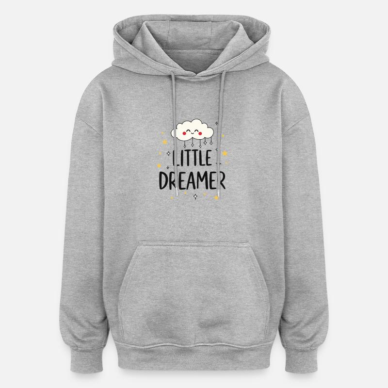Petit Rêveur Cloud Étoiles - Sweat à capuche oversize unisexe - gris chiné