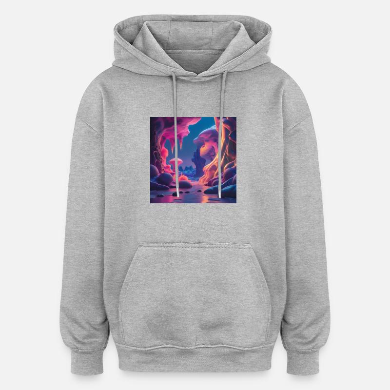 Hypersurréalisme - Sweat à capuche oversize unisexe - gris chiné