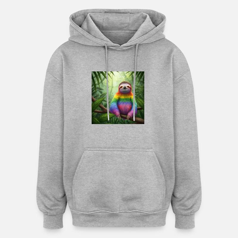 Faultier Wanderer STOLZ - Oversized Unisex Hoodie - Grau meliert