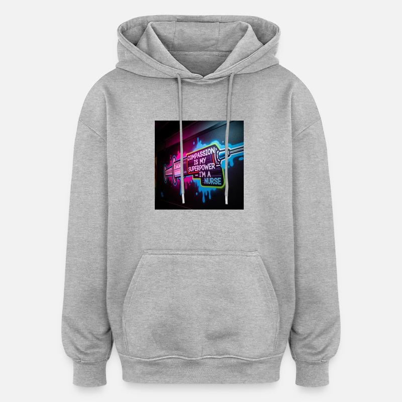 Chemise préférée de l’infirmière - Sweat à capuche oversize unisexe - gris chiné