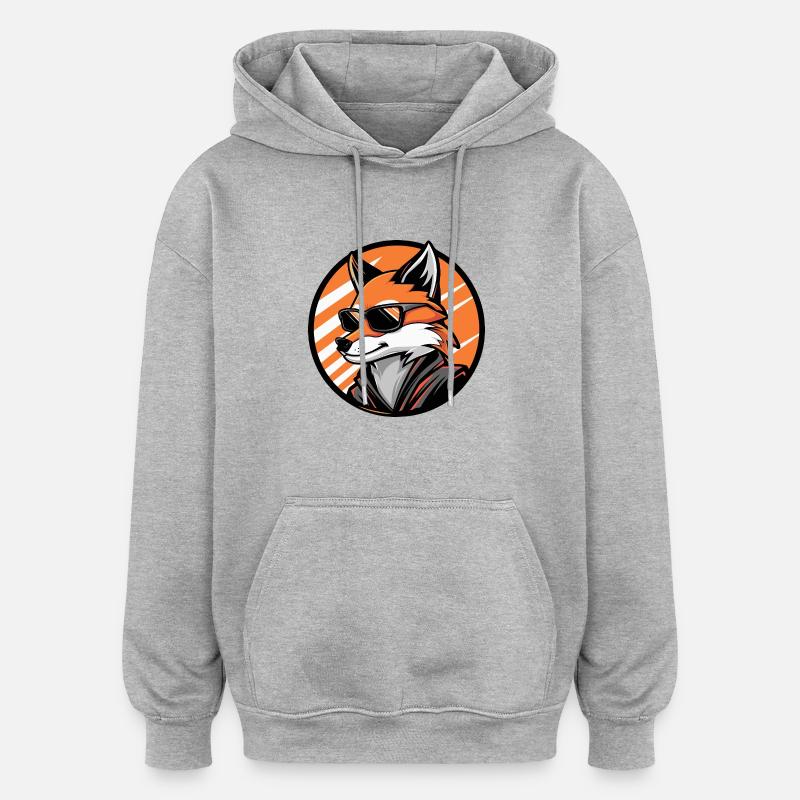 Fox Comic Cool - Oversized Unisex Hoodie - heather grey