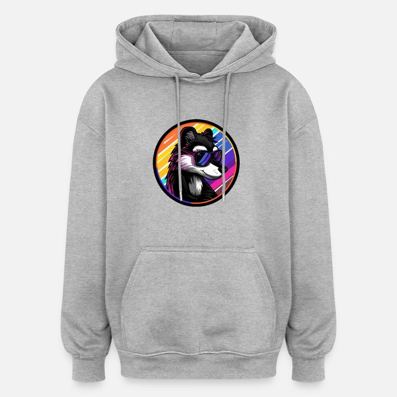 Stinktier Cool Comic - Oversized Unisex Hoodie - Grau meliert