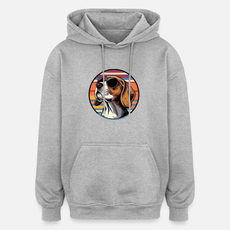 Beagle Chien Cool - Sweat à capuche oversize unisexe - gris chiné