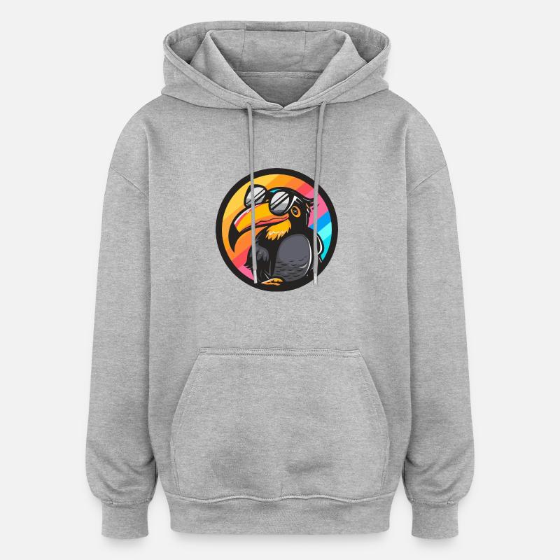 Tukan Vogel Comic Cool - Oversized Unisex Hoodie - Grau meliert