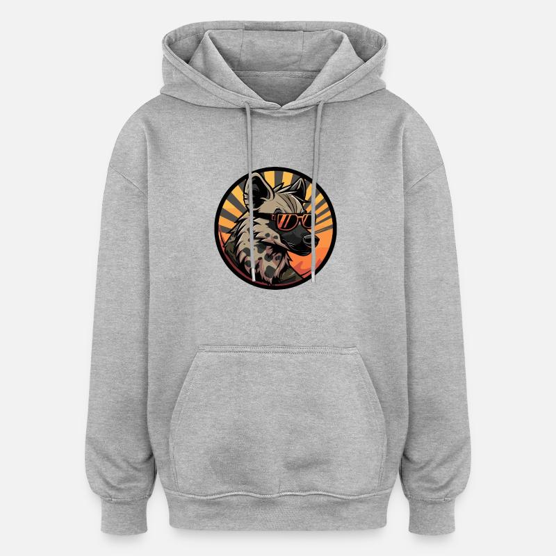 Hyena Cool Comic - Oversized Unisex Hoodie - heather grey