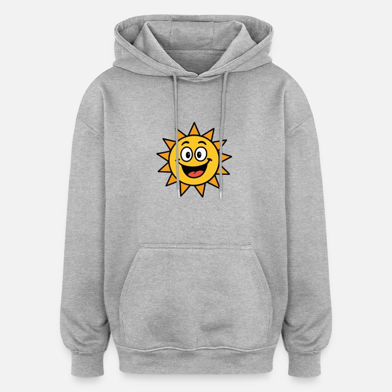 Bande dessinée du soleil - Sweat à capuche oversize unisexe - gris chiné