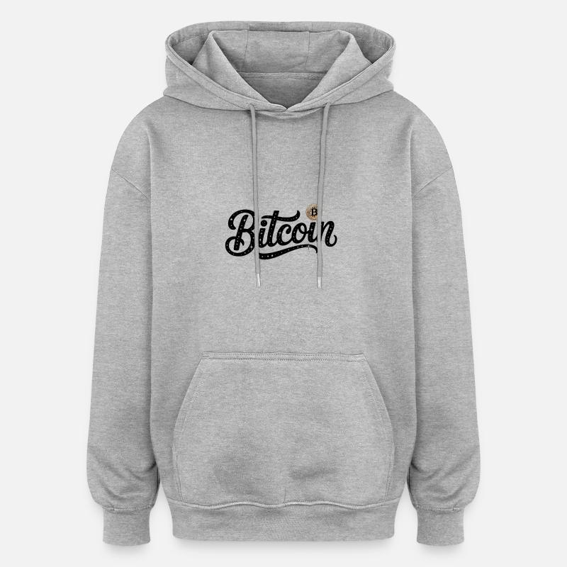 Bitcoin Logo - Crypto Coding Sticker - Oversized Unisex Hoodie - heather grey