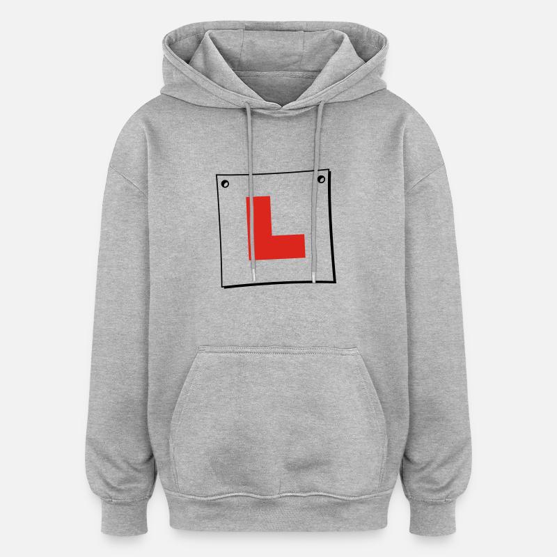Learner Plate - Oversized Unisex Hoodie - heather grey