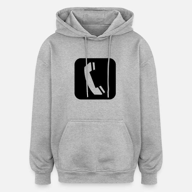 Telefon Handy - Oversized Unisex Hoodie - Grau meliert