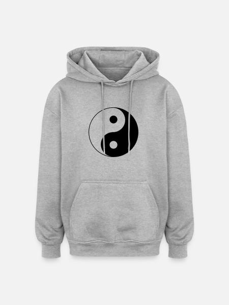 jin jang - Oversized Unisex Hoodie - Grau meliert