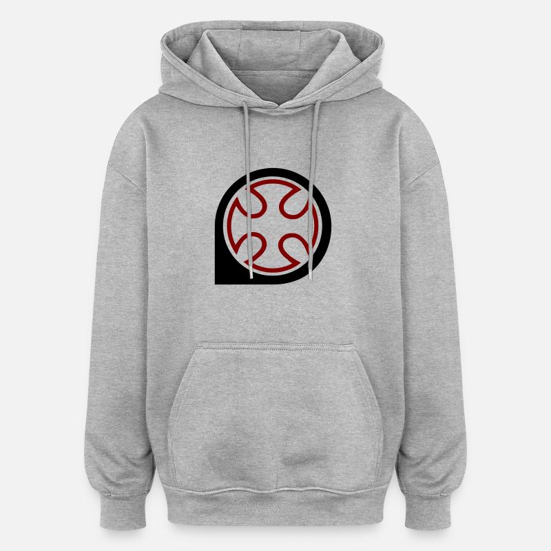 Croix celtique - Sweat à capuche oversize unisexe - gris chiné