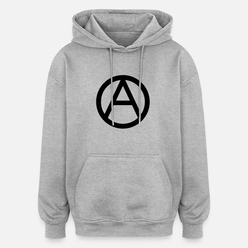 symbole de l'anarchie - Sweat à capuche oversize unisexe - gris chiné