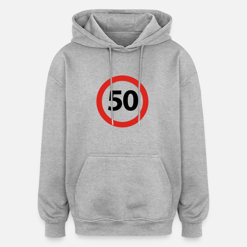 50 Anniversaire - Sweat à capuche oversize unisexe - gris chiné