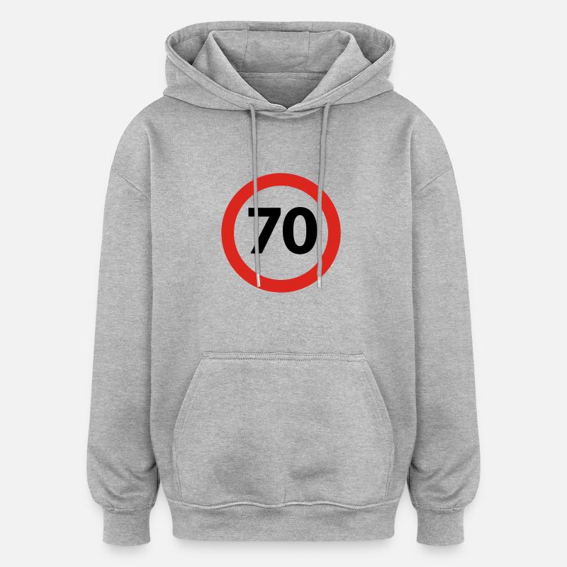 70 Anniversaire - Sweat à capuche oversize unisexe - gris chiné