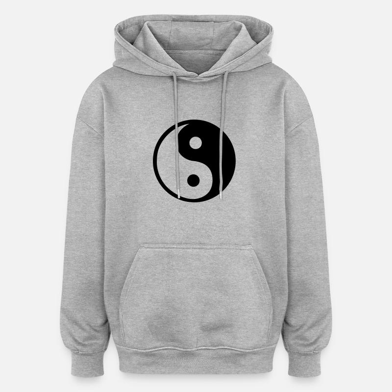 Yin Yang - Sweat à capuche oversize unisexe - gris chiné