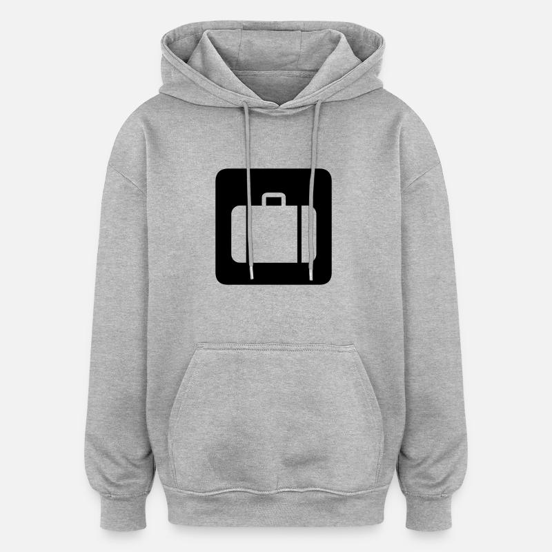 valise,voyage,aéroport,Gare ferroviaire - Sweat à capuche oversize unisexe - gris chiné