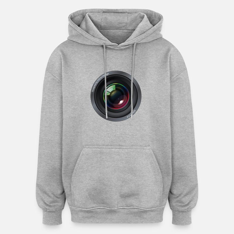 lens - Sweat à capuche oversize unisexe - gris chiné