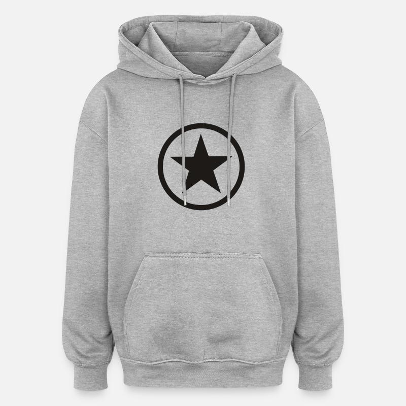 Star, les étoiles - Sweat à capuche oversize unisexe - gris chiné